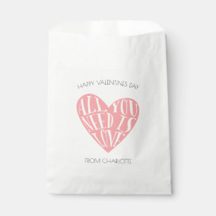 Love Heart Kids Valentines Day Classroom Favour Bag