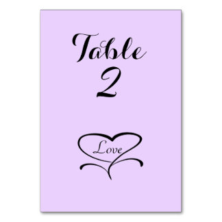 Love Heart Lavendar Table Cards