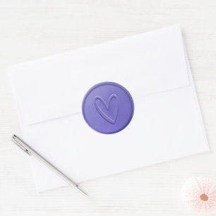 Love Heart Lavender Wax Seal Sticker