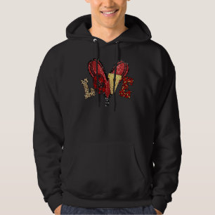 Love Heart Leopard Buffalo Plaid Matching Couple V Hoodie