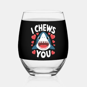 Love Heart Leopard Cute Valentine's Day Stemless Wine Glass