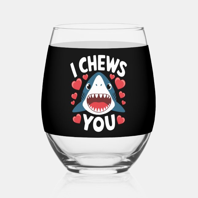 Love Heart Leopard Cute Valentine's Day  Stemless Wine Glass (Back)