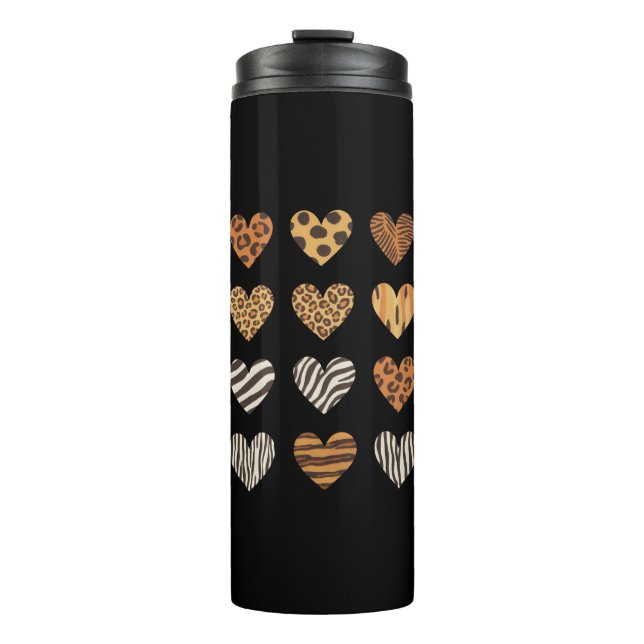 Love Heart Leopard Cute Valentine's Day  Thermal Tumbler (Front)