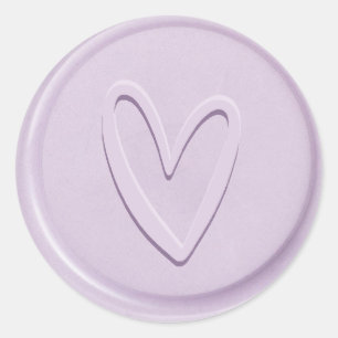Love Heart Lilac Wax Seal Sticker