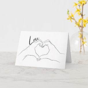 Love Heart Line Drawing Your Words Customisable Card