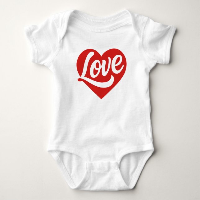 Love Heart Logo – Red Romantic Symbol  Baby Bodysuit (Front)