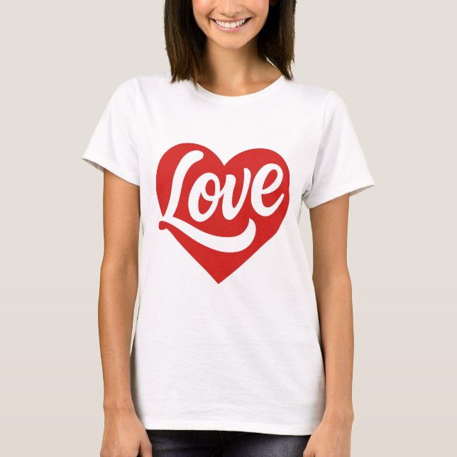 Love Heart Logo – Red Romantic Symbol T-Shirt (Front)