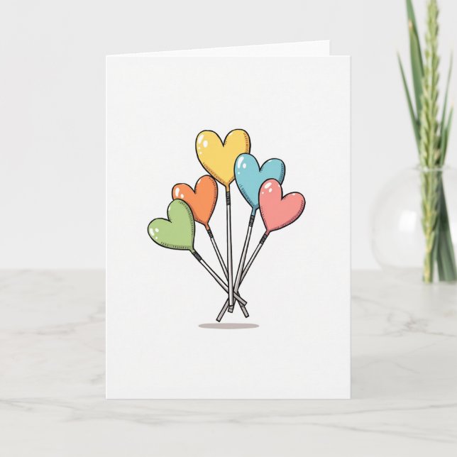 Love Heart Lollipop Card (Front)