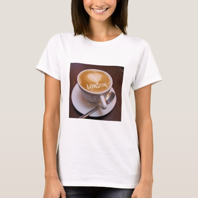 Love Heart London Cappuccino Coffee Cup Mug T-shir T-Shirt (Front)