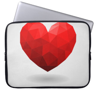 Love heart low poly valentine laptop sleeve