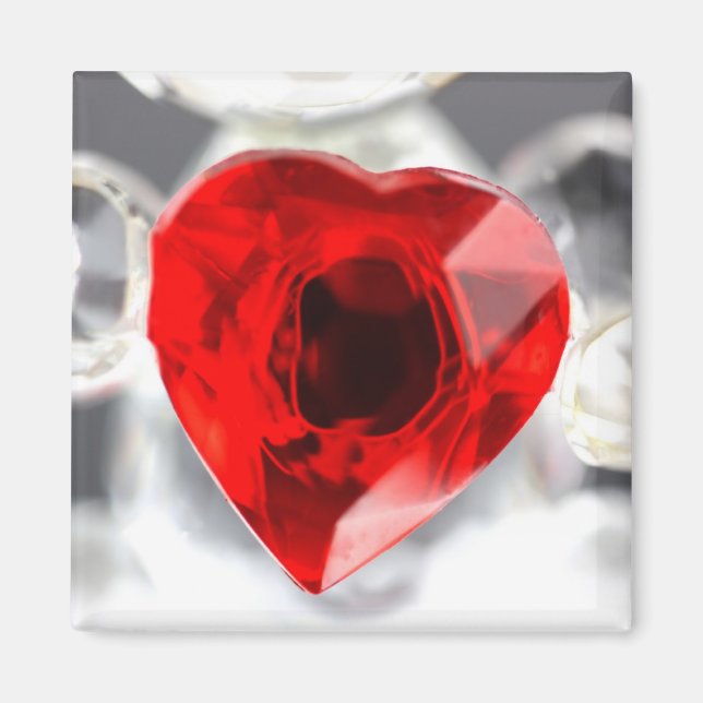 Love heart made of glass magnet (Front)