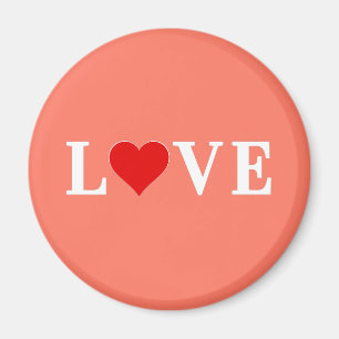 LOVE Heart minimalist simple text based typography Magnet