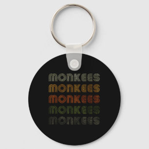 Love Heart Monkees Tee Grunge Vintage Style Black Key Ring