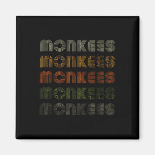 Love Heart Monkees Tee Grunge Vintage Style Black Magnet