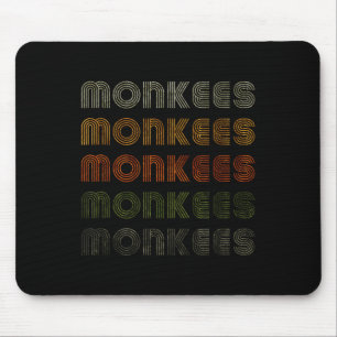 Love Heart Monkees Tee Grunge Vintage Style Black  Mouse Pad