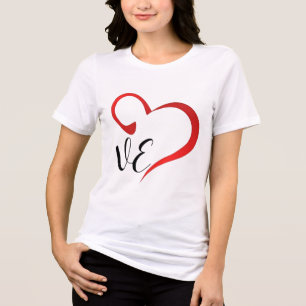 Love Heart Monogram Custom Initials 2 Tri-Blend Shirt