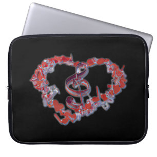 Love Heart Music Symbol Laptop Sleeve