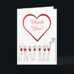 Love Heart Netball Thank You Card<br><div class="desc">Netball thank you greeting card template with love heart and stick figures. Custom personalised cards for netball player or fan.</div>