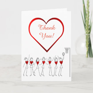 Love Heart Netball Thank You Card