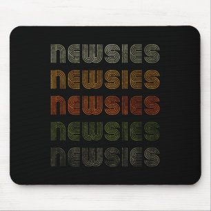 Love Heart Newsies Tee Grunge Vintage Style Black Mouse Pad