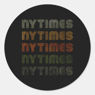 Love Heart Nytimes Tee Grunge Vintage Style Black  Classic Round Sticker