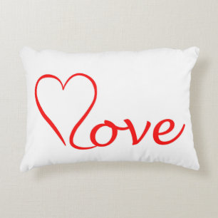 Love Heart on a White Background Decorative Cushion