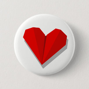 Love Heart Origami Button