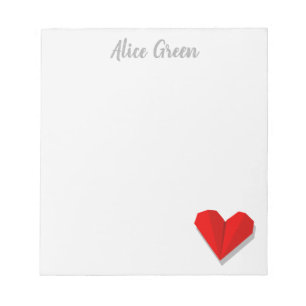 Love Heart Origami Illustration Notepad