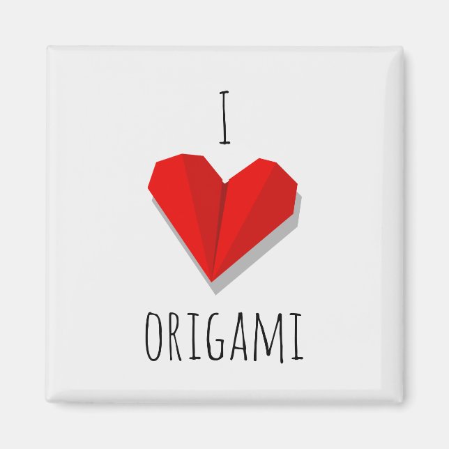 Love Heart Origami Vector Illustration Magnet (Front)