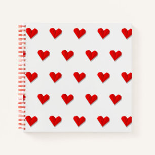 Love Heart Origami Vector Pattern Notebook