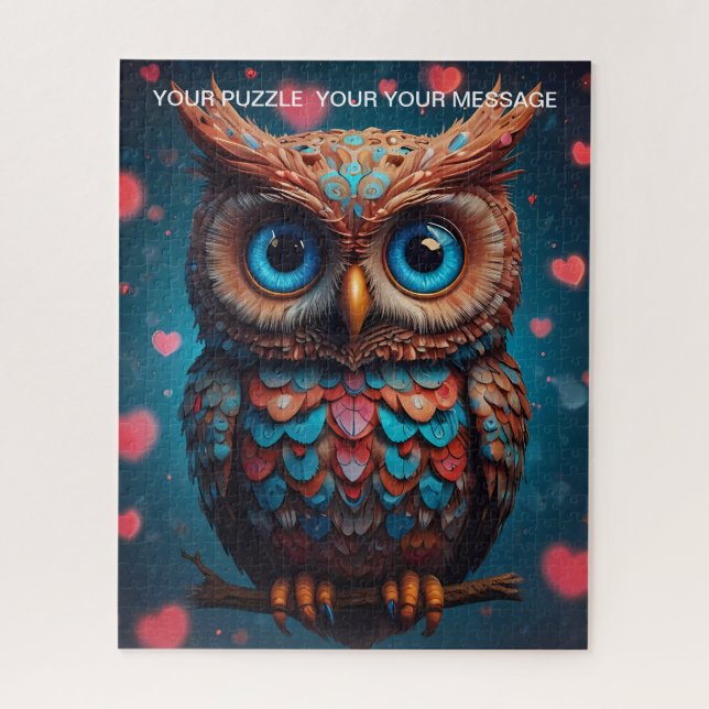 Love Heart Owl  Jigsaw Puzzle (Vertical)