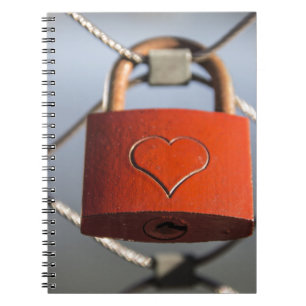Love Heart Padlock Notebook