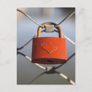 Love Heart Padlock Postcard