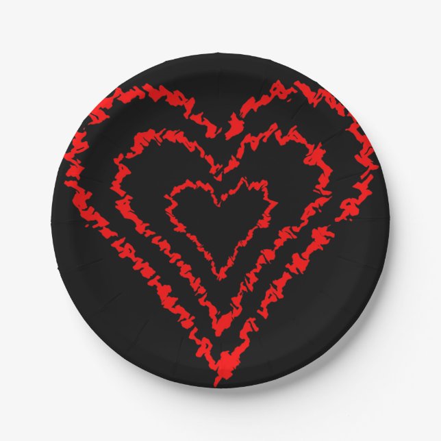 Love Heart Paper Plate (Front)