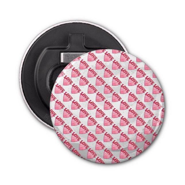 Love Heart Pattern Bottle Opener (Front)