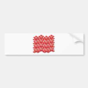 Love Heart Pattern Bumper Sticker