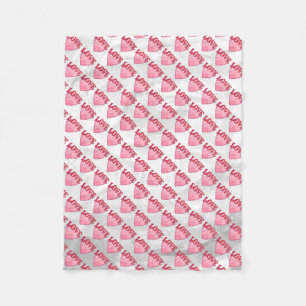 Love Heart Pattern Fleece Blanket