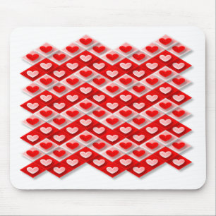 Love Heart Pattern Mouse Pad