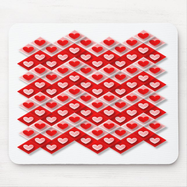 Love Heart Pattern Mouse Pad (Front)