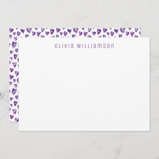 Love Heart pattern personalised name Card (Front/Back)