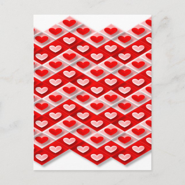 Love Heart Pattern Postcard (Front)