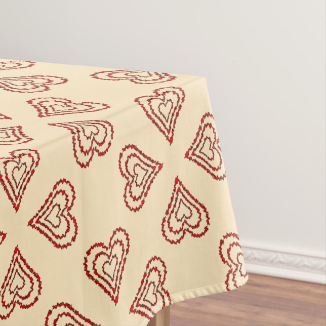 Love Heart Pattern Tablecloth (In Situ)