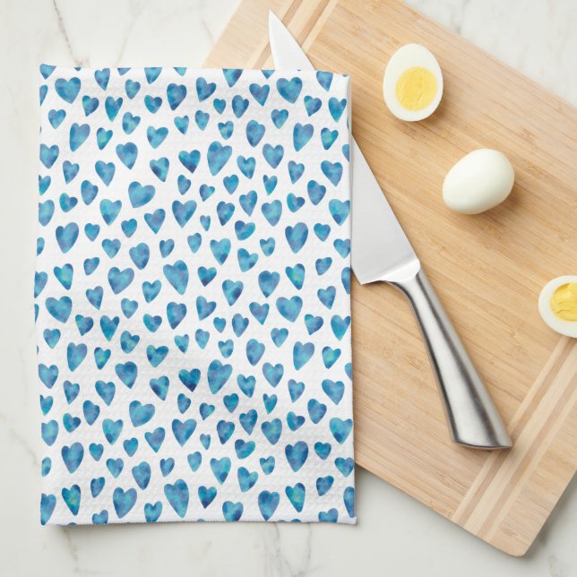 Love Heart pattern Tea Towel (Quarter Fold)