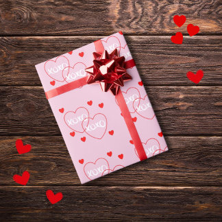 Love heart pattern xoxo Wrapping Paper