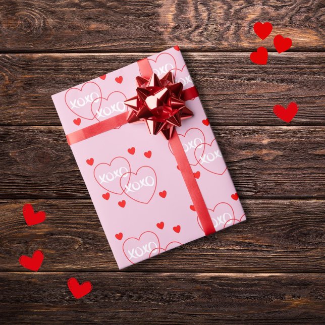 Love heart pattern xoxo Wrapping Paper (Creator Uploaded)