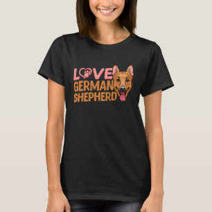 Love Heart Paw German Shepherd Dog K9 T-Shirt