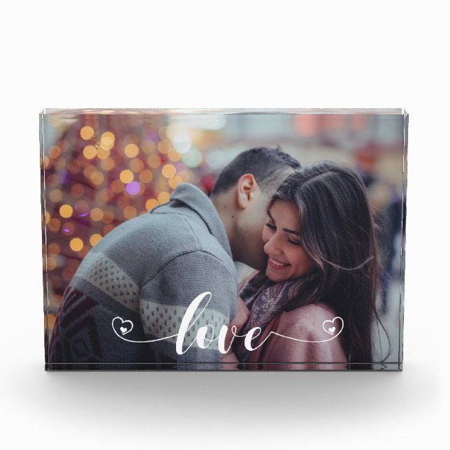 Love Heart Personalised Photo Custom Family Block (Front)