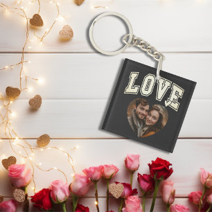 Love Heart Personalised Photo Valentines Key Ring