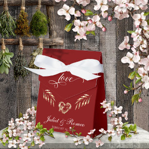 Love & Heart Personalised - Red Favour Box