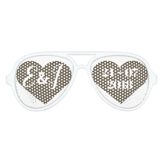 Love Heart Personalised Wedding Custom Sunglasses (Front)